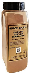 Ground Ceylon Cinnamon Quart Container.